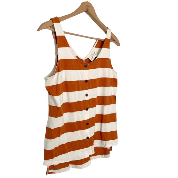 Universal Thread | Orange Striped Button Down Tank Top - Picture 3 of 7